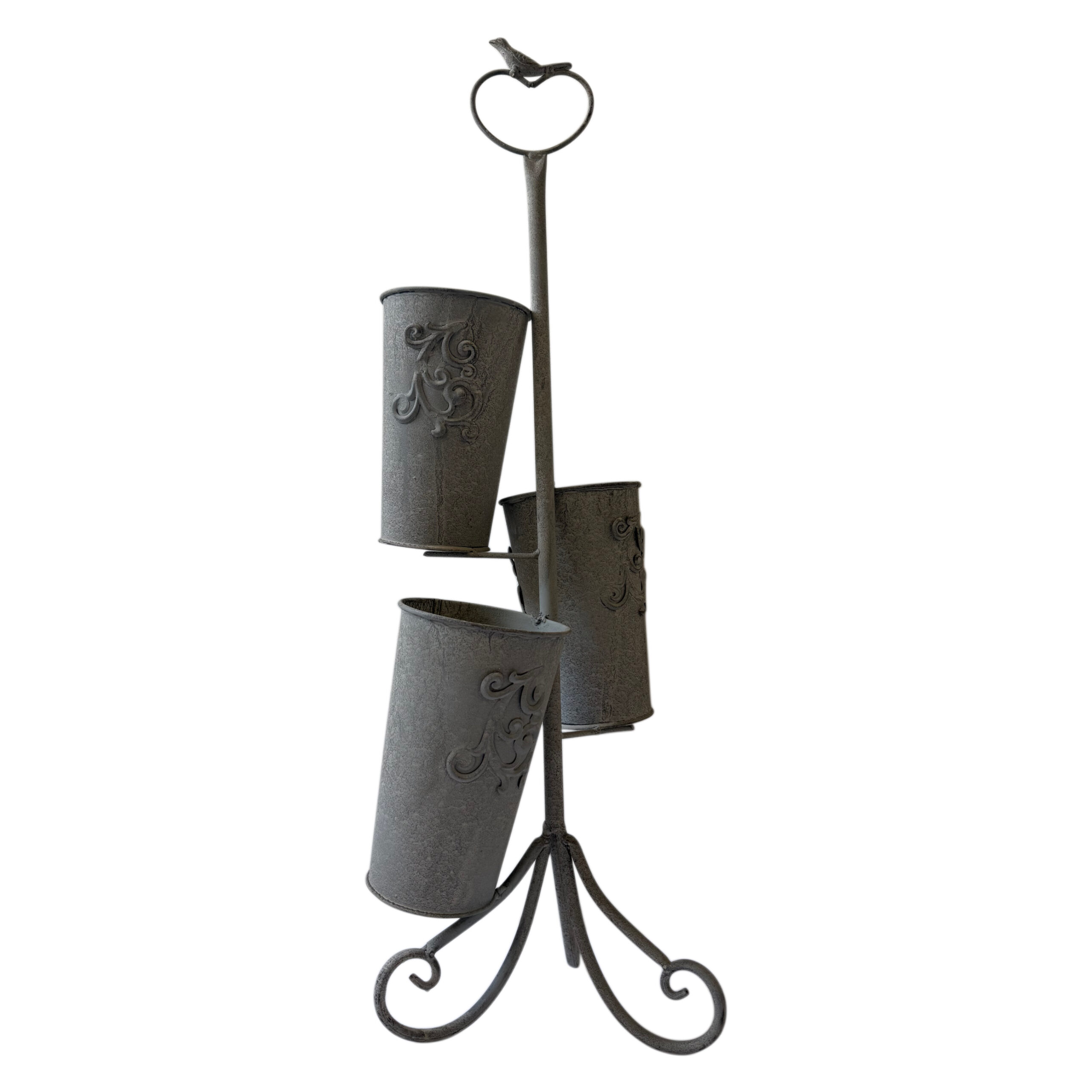 Soporte de metal para 3 macetas