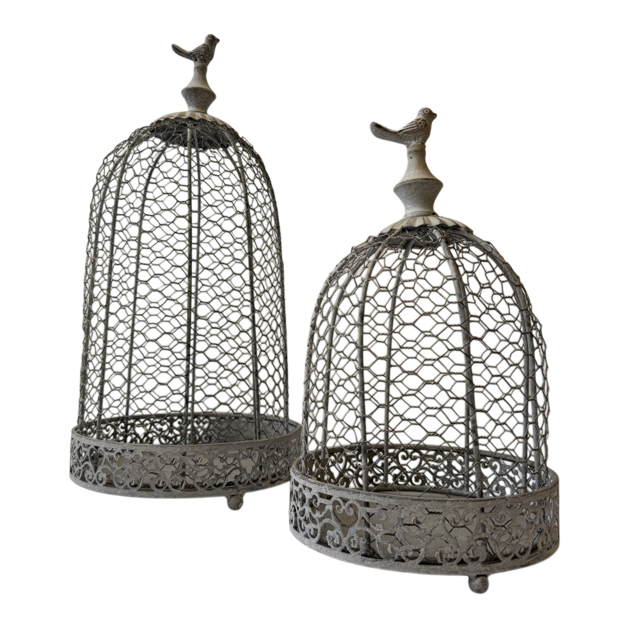 Juego de candelabro estilo jaula de metal set/2