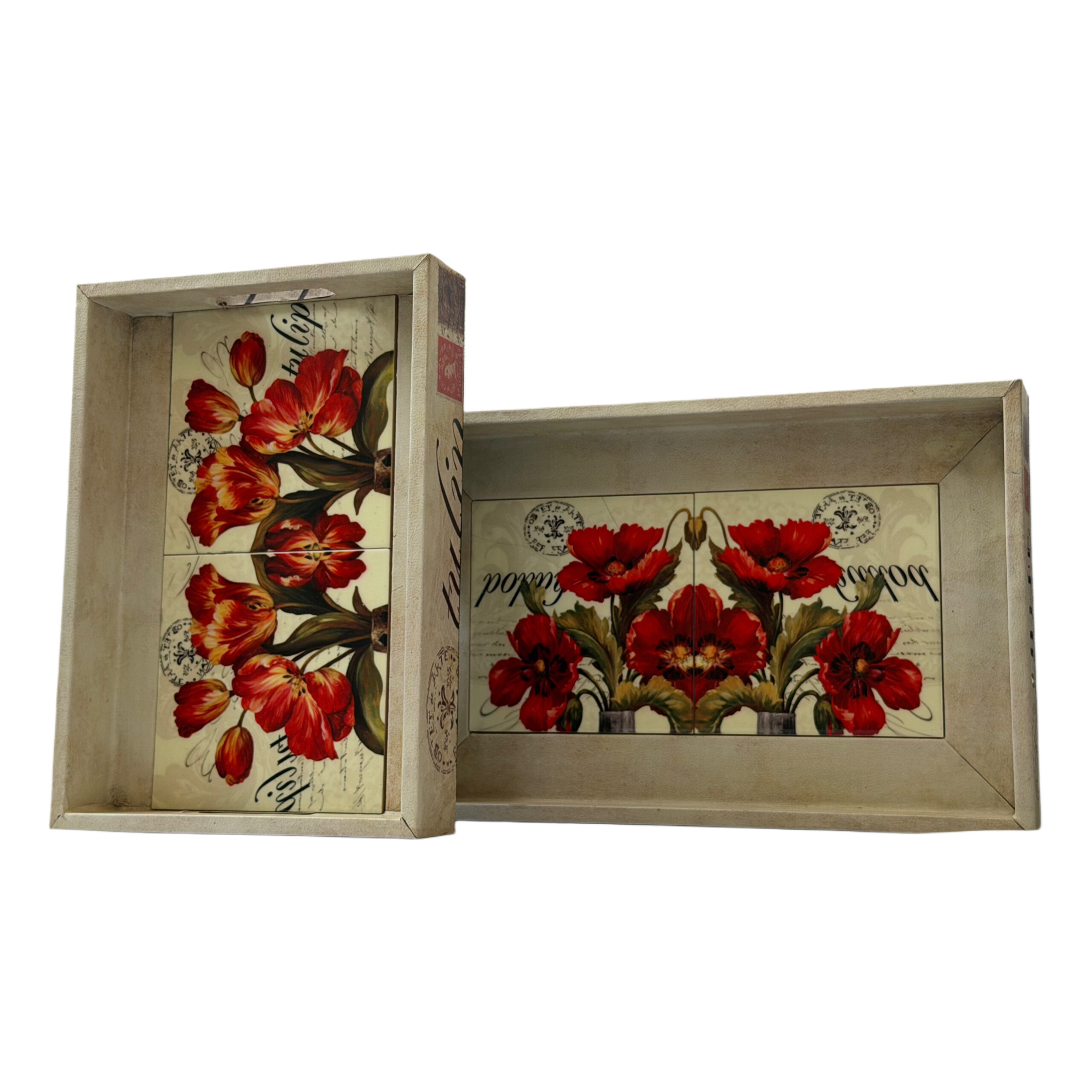 Charolas con diseño de tulipan set/2