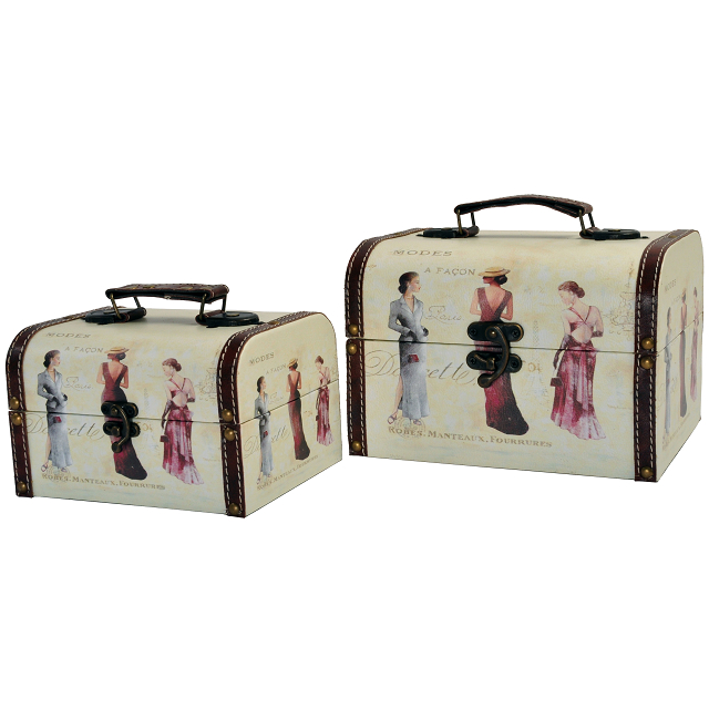 Juego de baúles decorativos con diseño de mujeres set/2