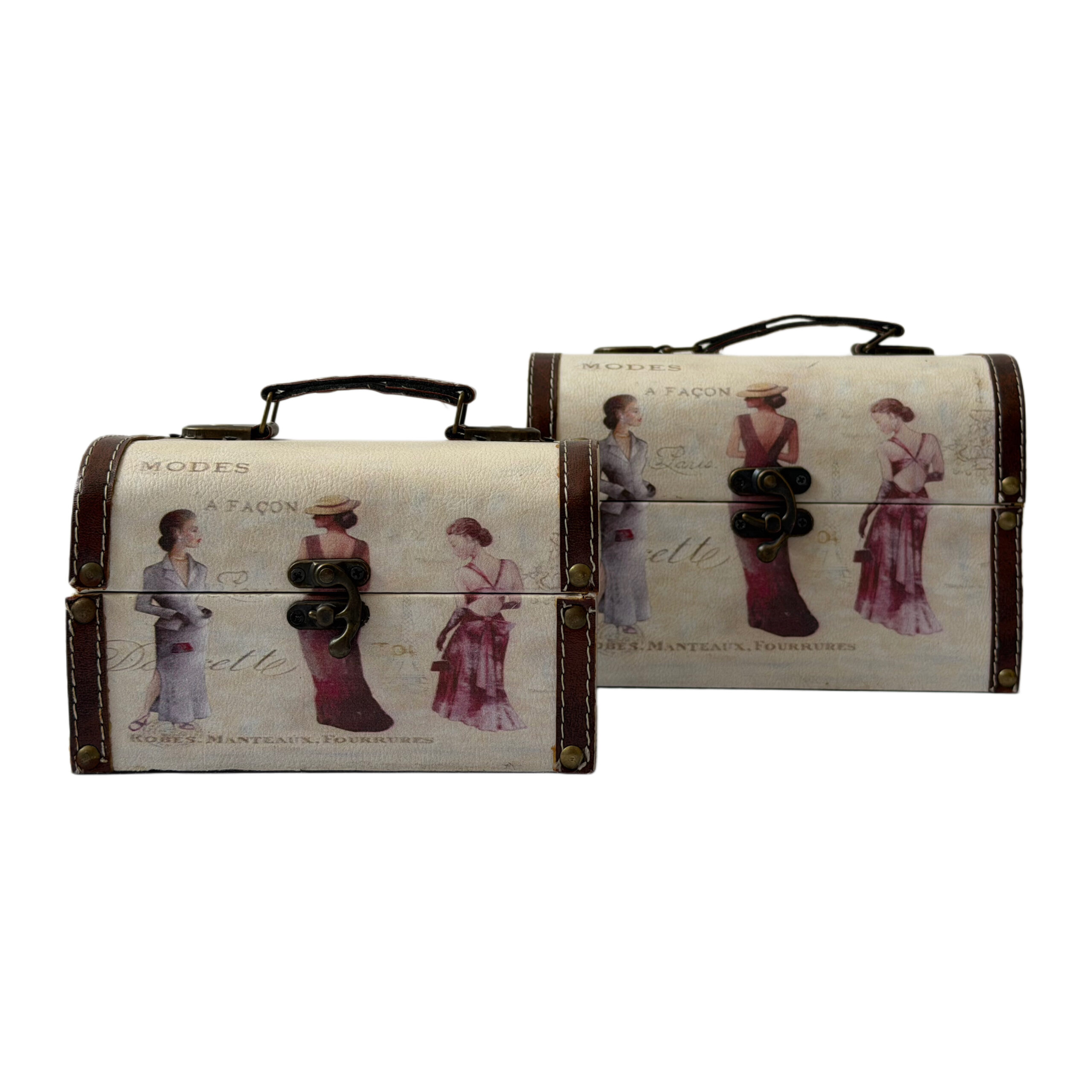 Juego de baúles decorativos con diseño de mujeres set/2