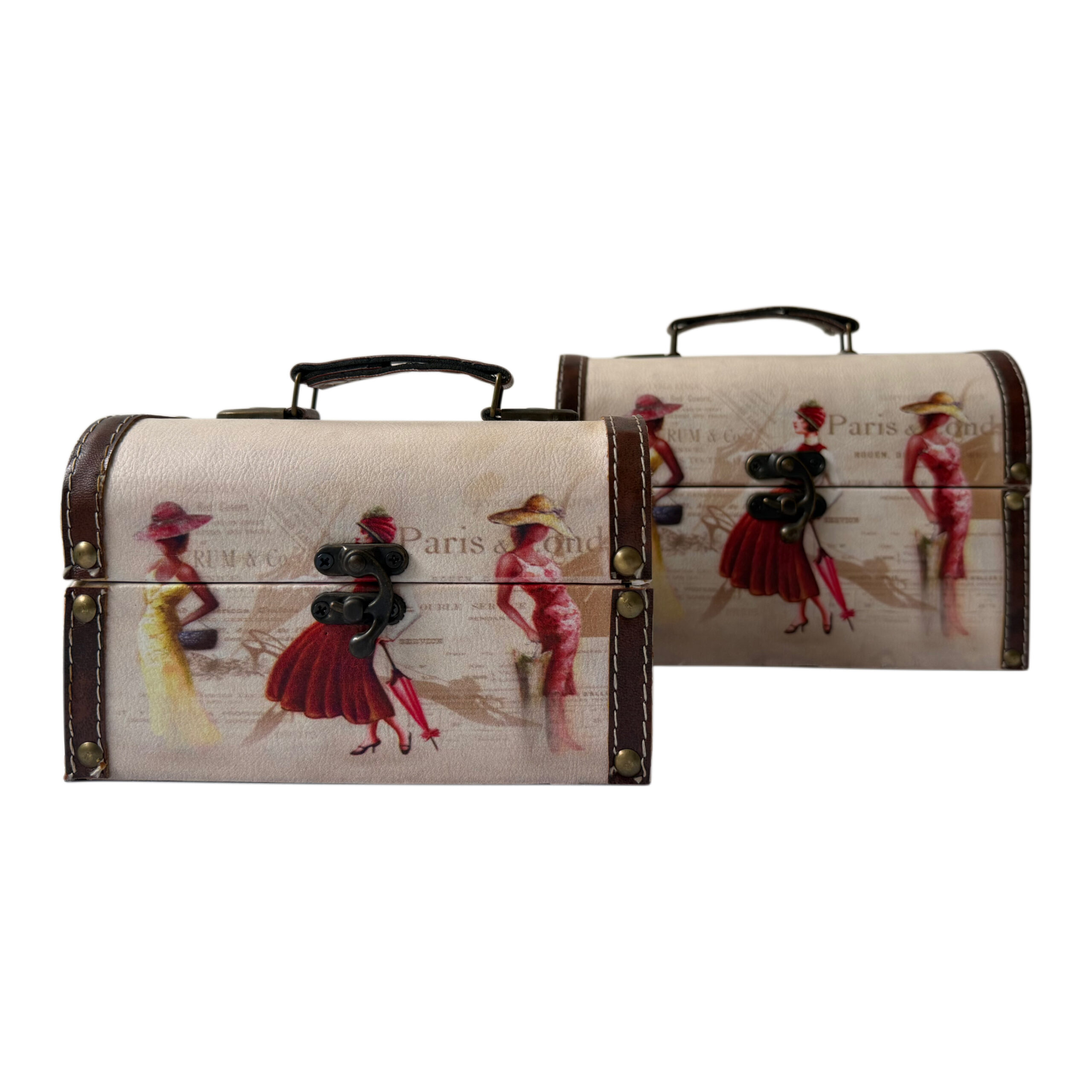 Juego de baúles decorativos con diseño de mujeres set/2