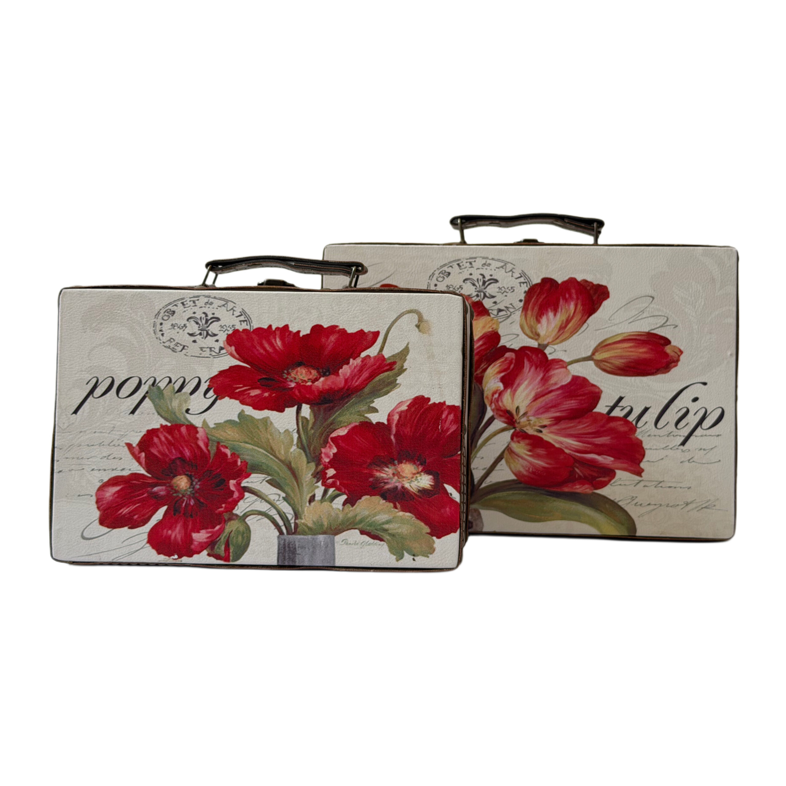 Juego de cajas decorativas con diseño de tulipan set/2