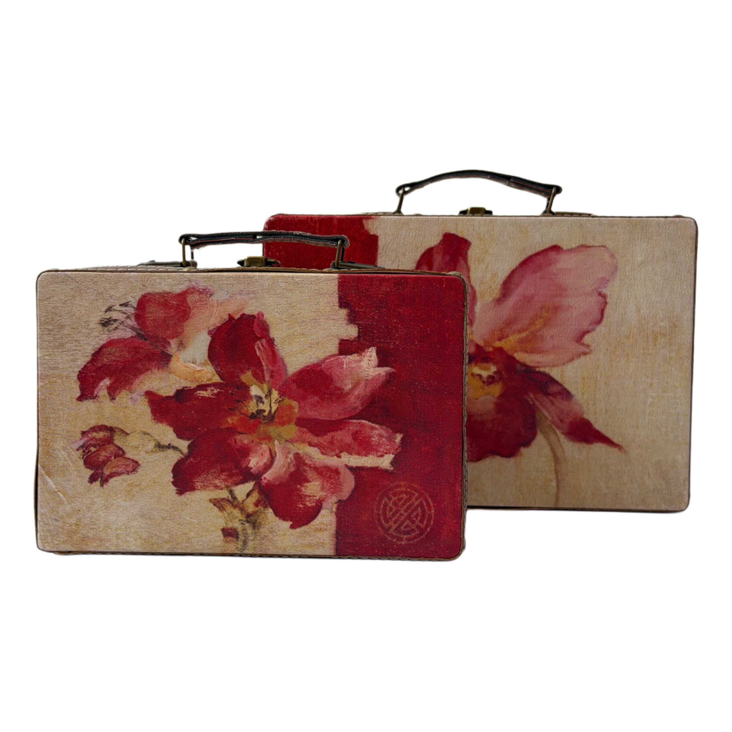 Juego de cajas decorativas con diseño de flor set/2