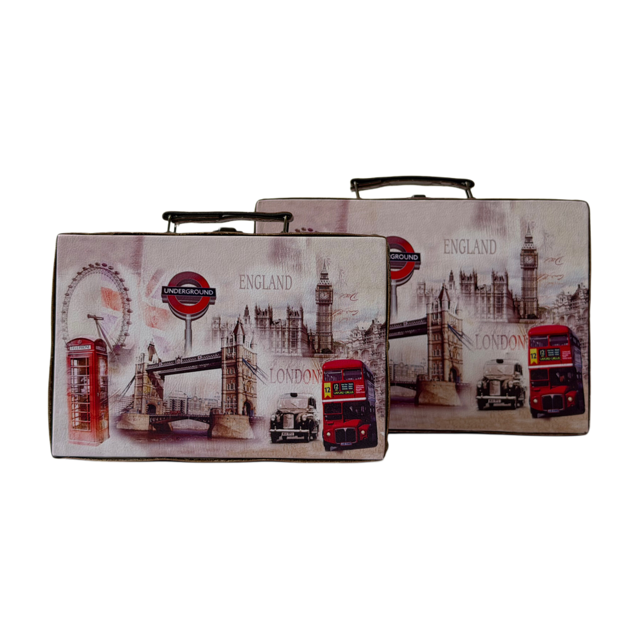 Juego de cajas decorativas con diseño de London set/2