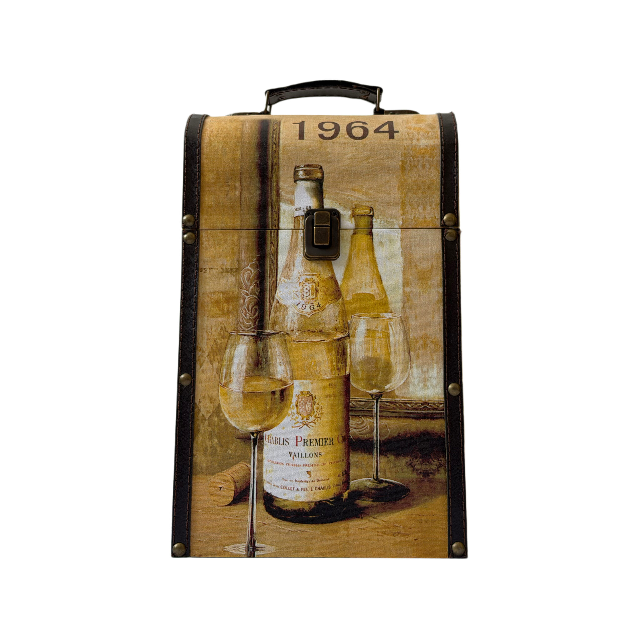 Caja de botella de vino blanco para dos botellas