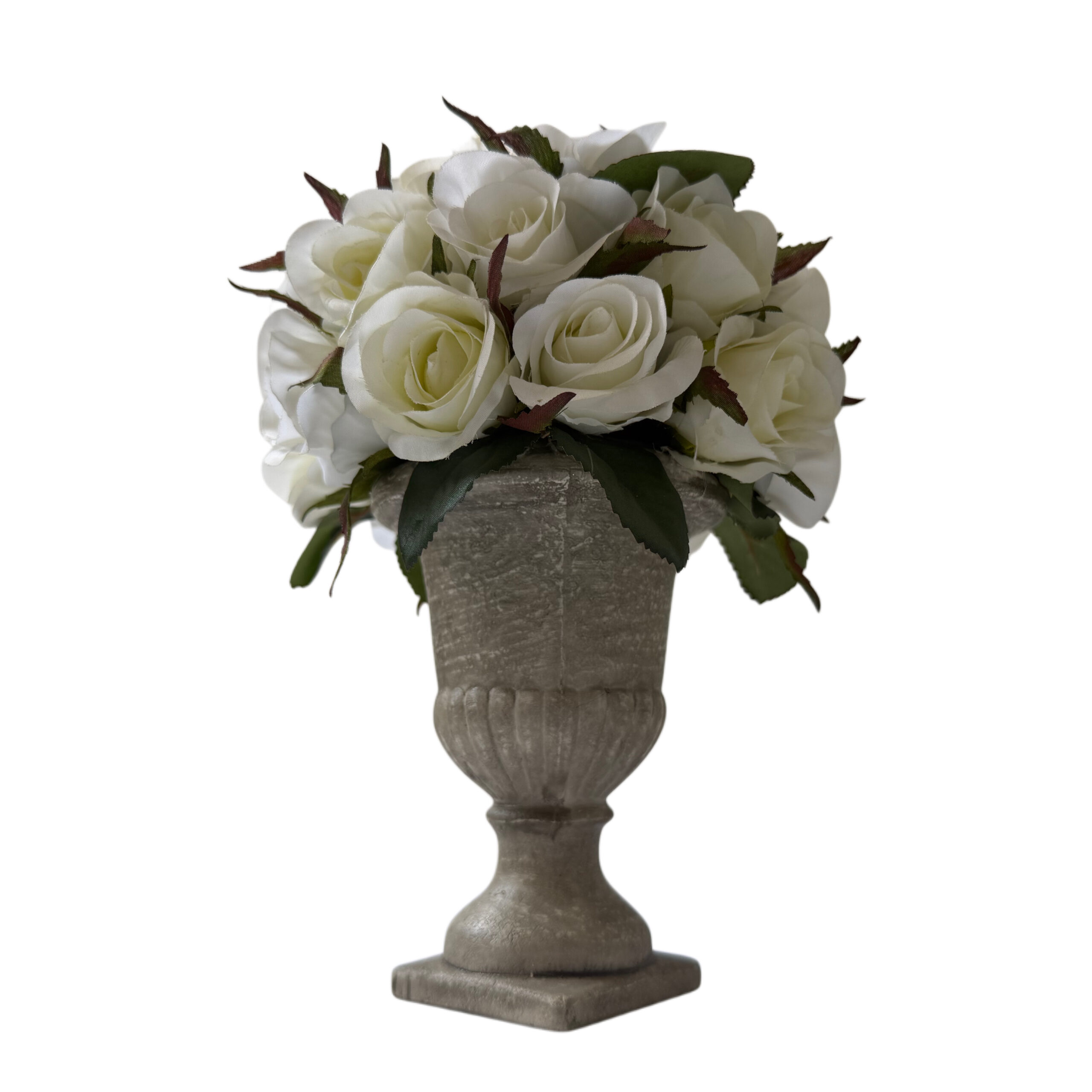 Flor artificial con base de cemento