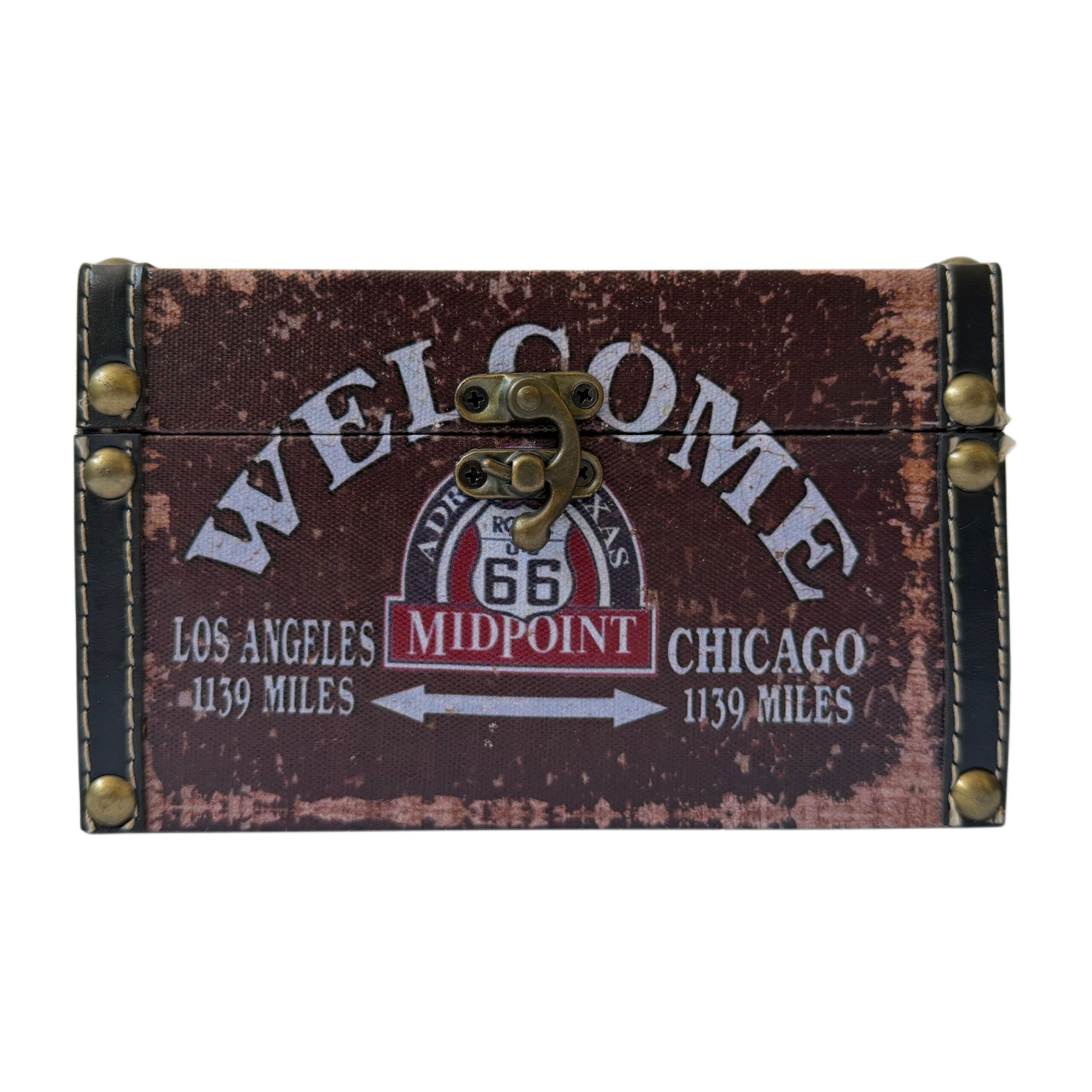 Caja decorativa con diseño de welcome