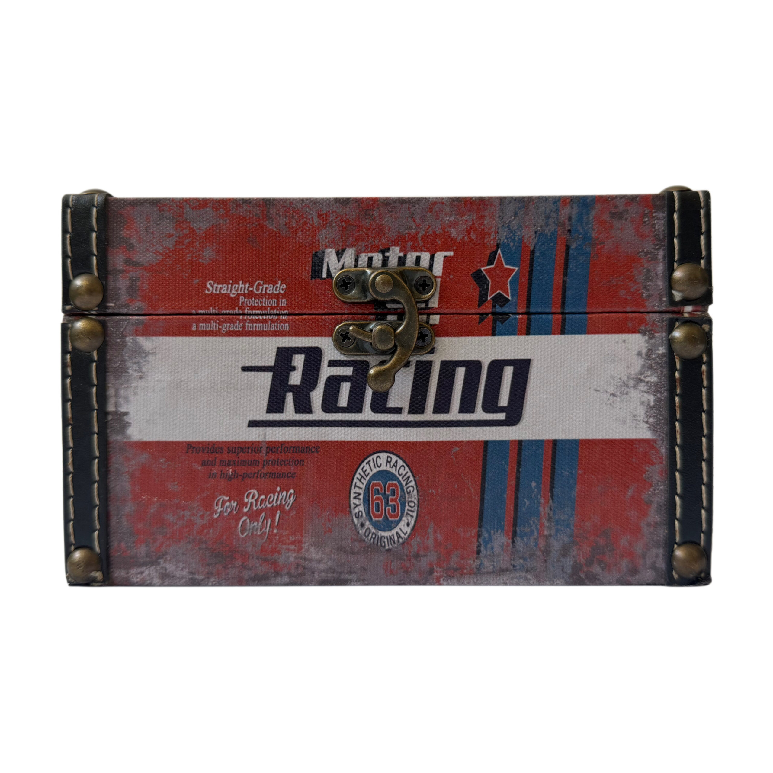 Caja decorativa con diseño de racing