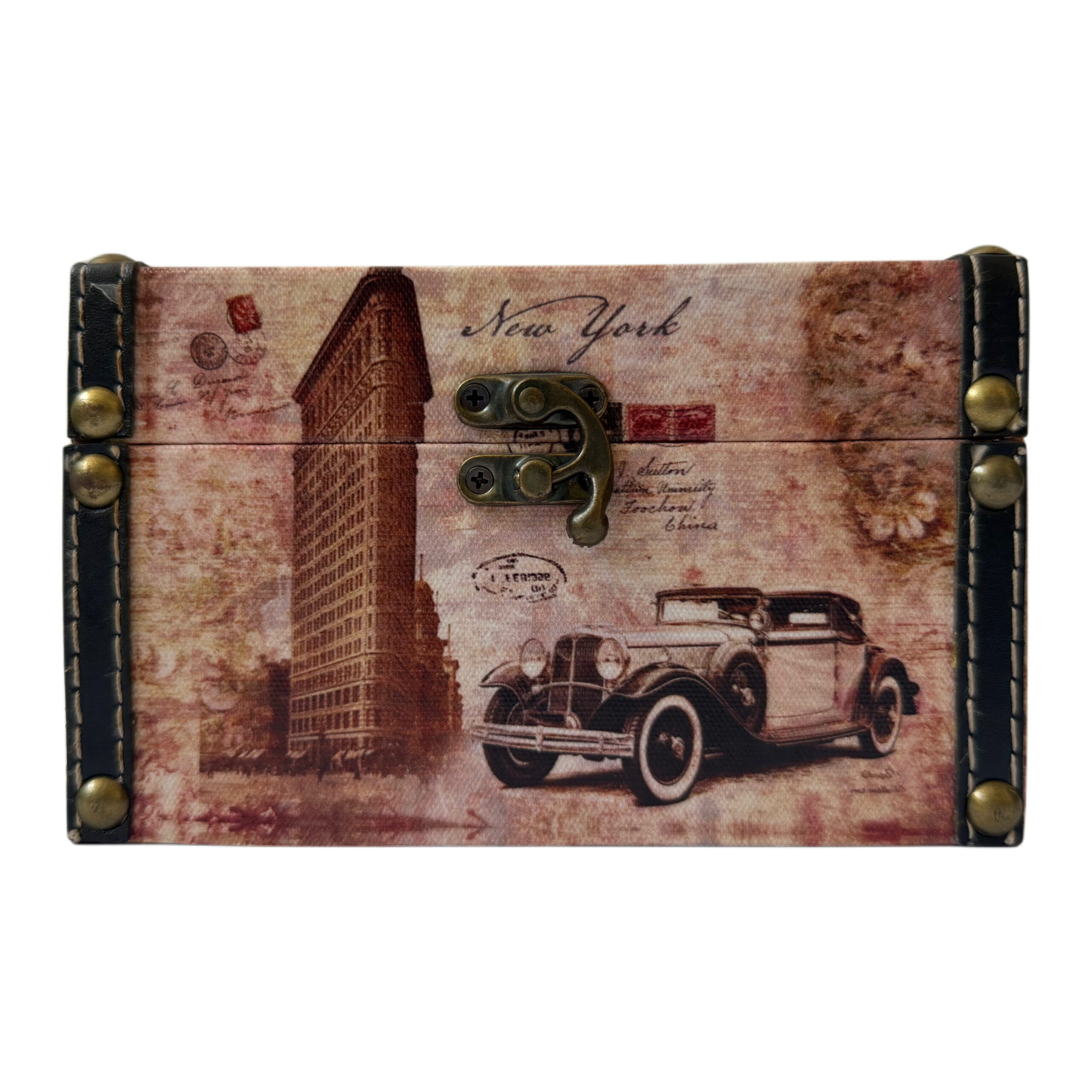 Caja decorativa con diseño de London con auto