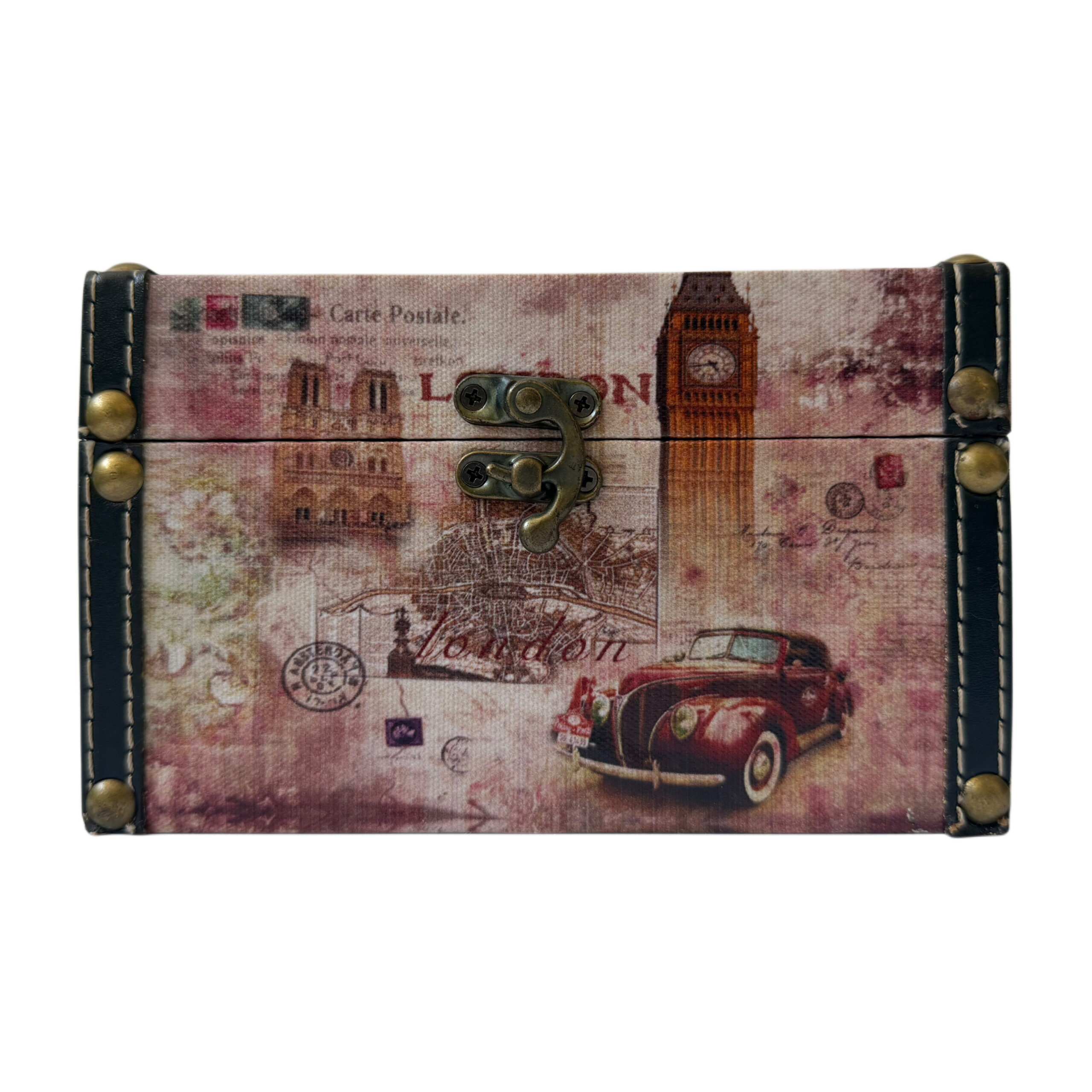 Caja decorativa con diseño de London con auto