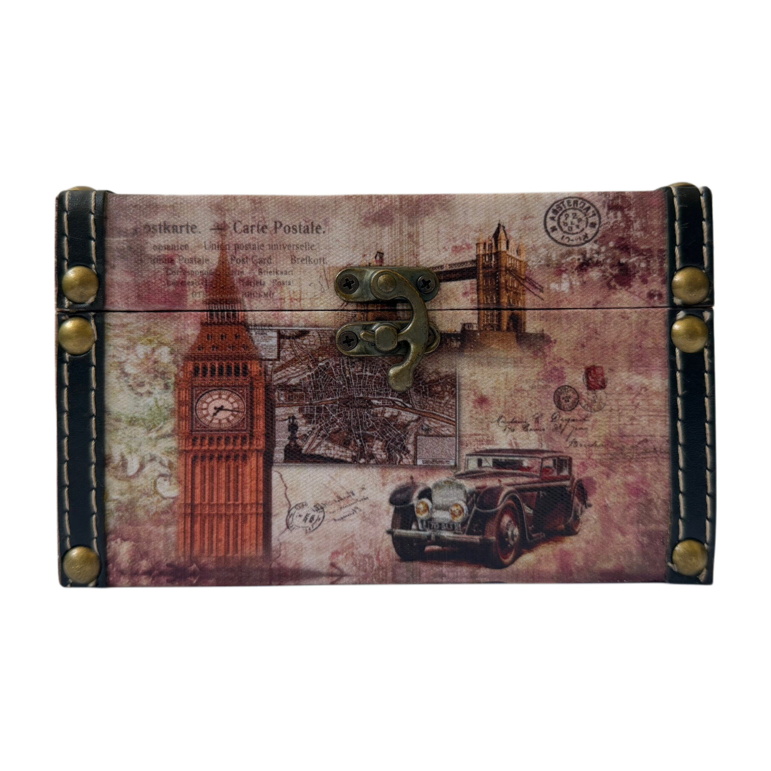 Caja decorativa con diseño de London con auto