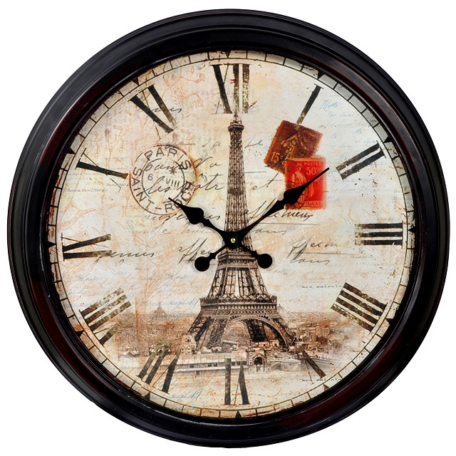 Reloj de pared con diseño de París
