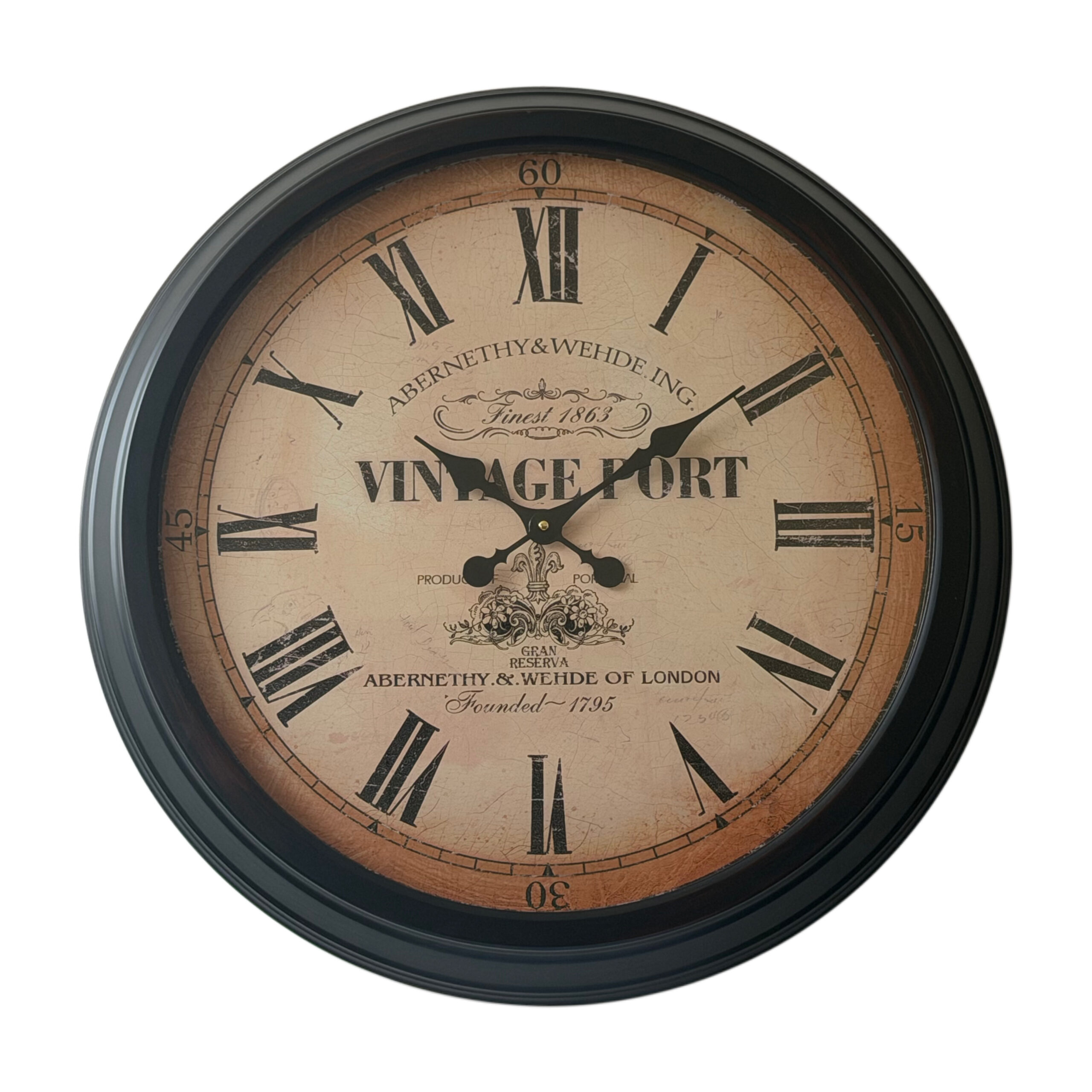 Reloj de pared con diseño de vintage port