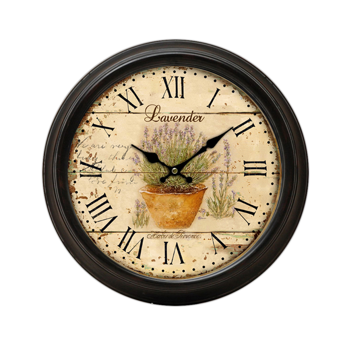 Reloj de pared con diseño de lavanda