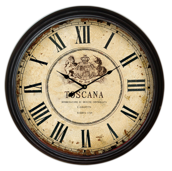 Reloj de pared con diseño de Toscana
