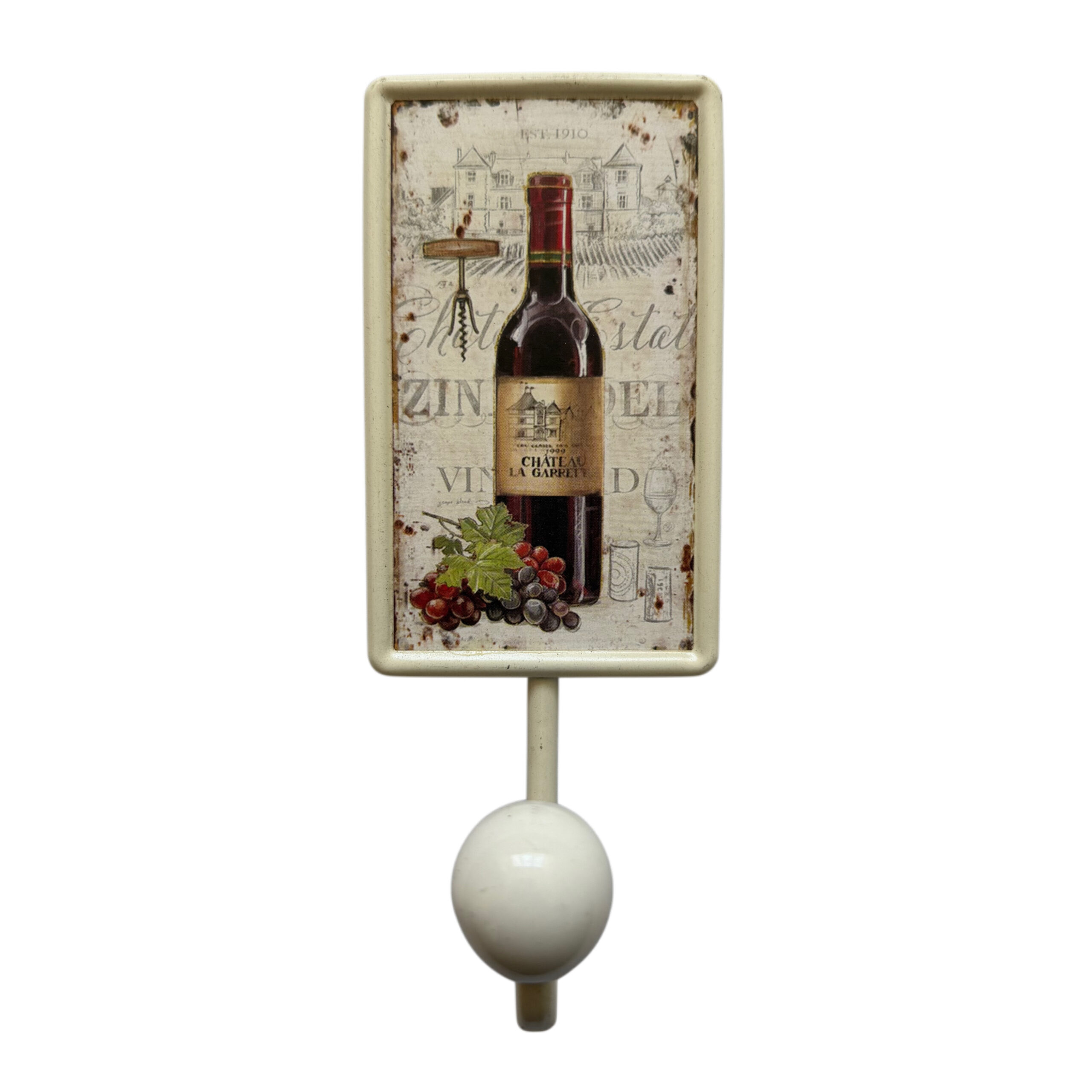 Perchero rectangular con diseño de botella de vino