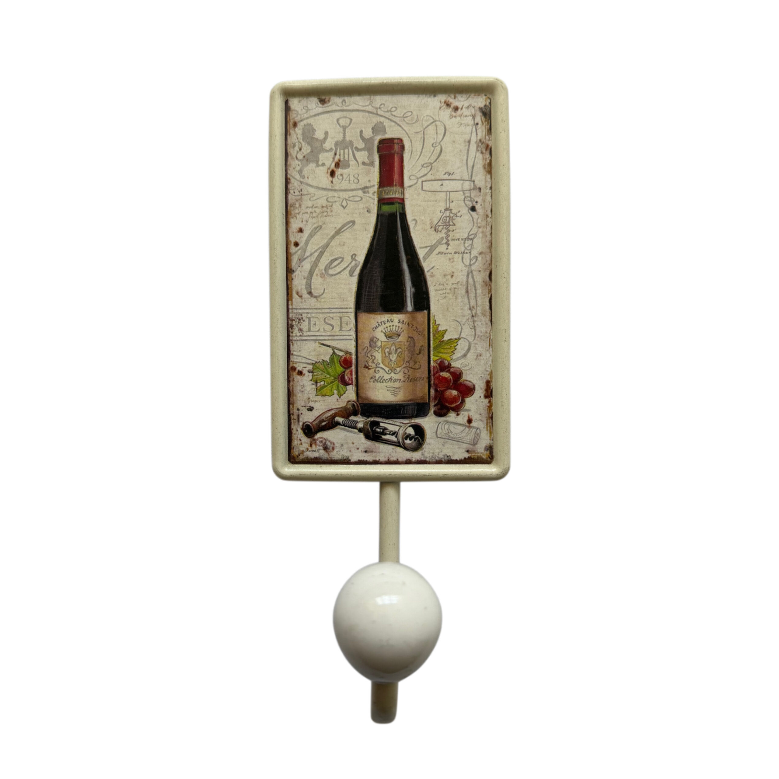 Perchero rectangular con diseño de botella de vino