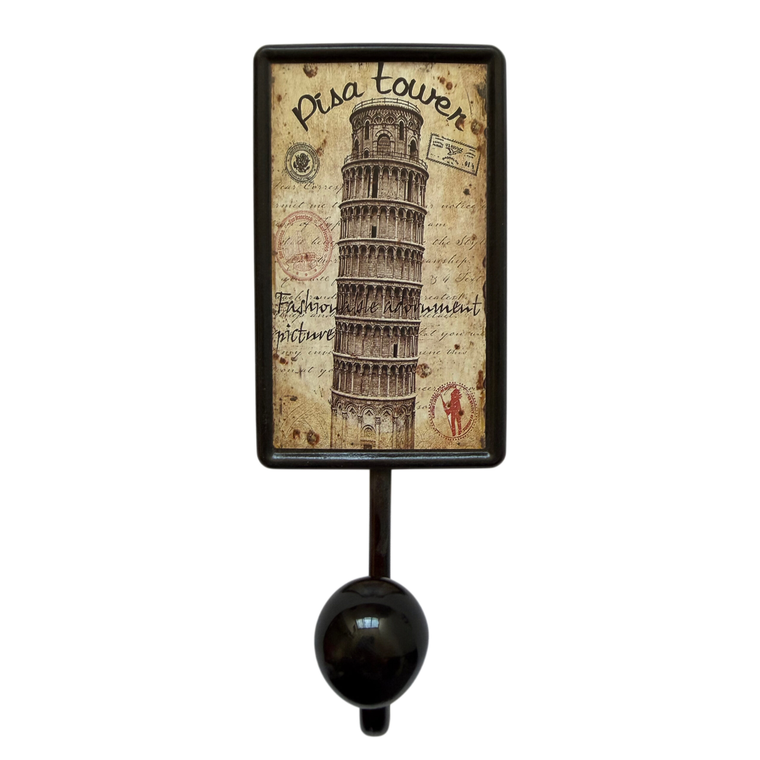 Perchero rectangular con diseño de Pisa Tower