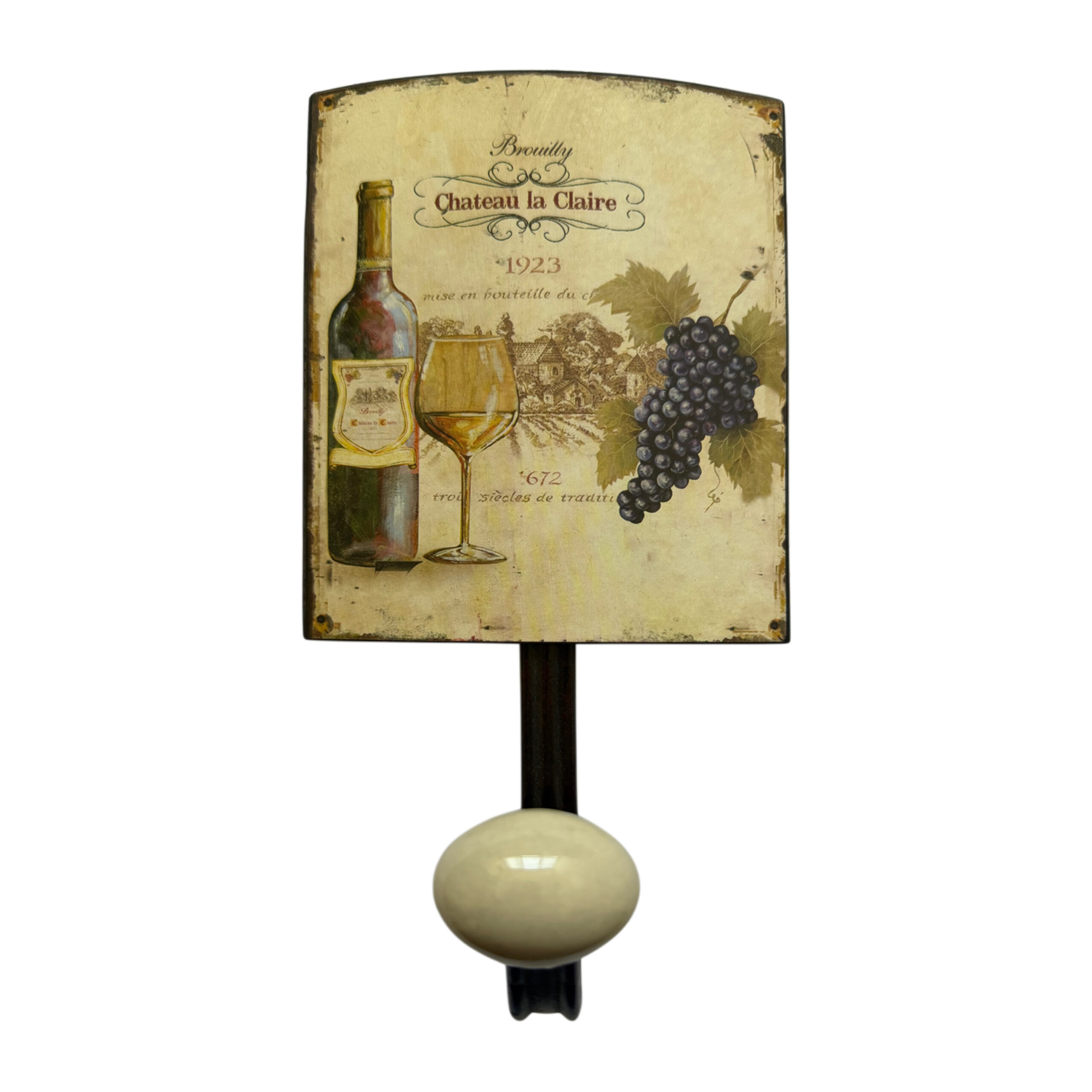 Perchero cuadrado con diseño de botella de vino