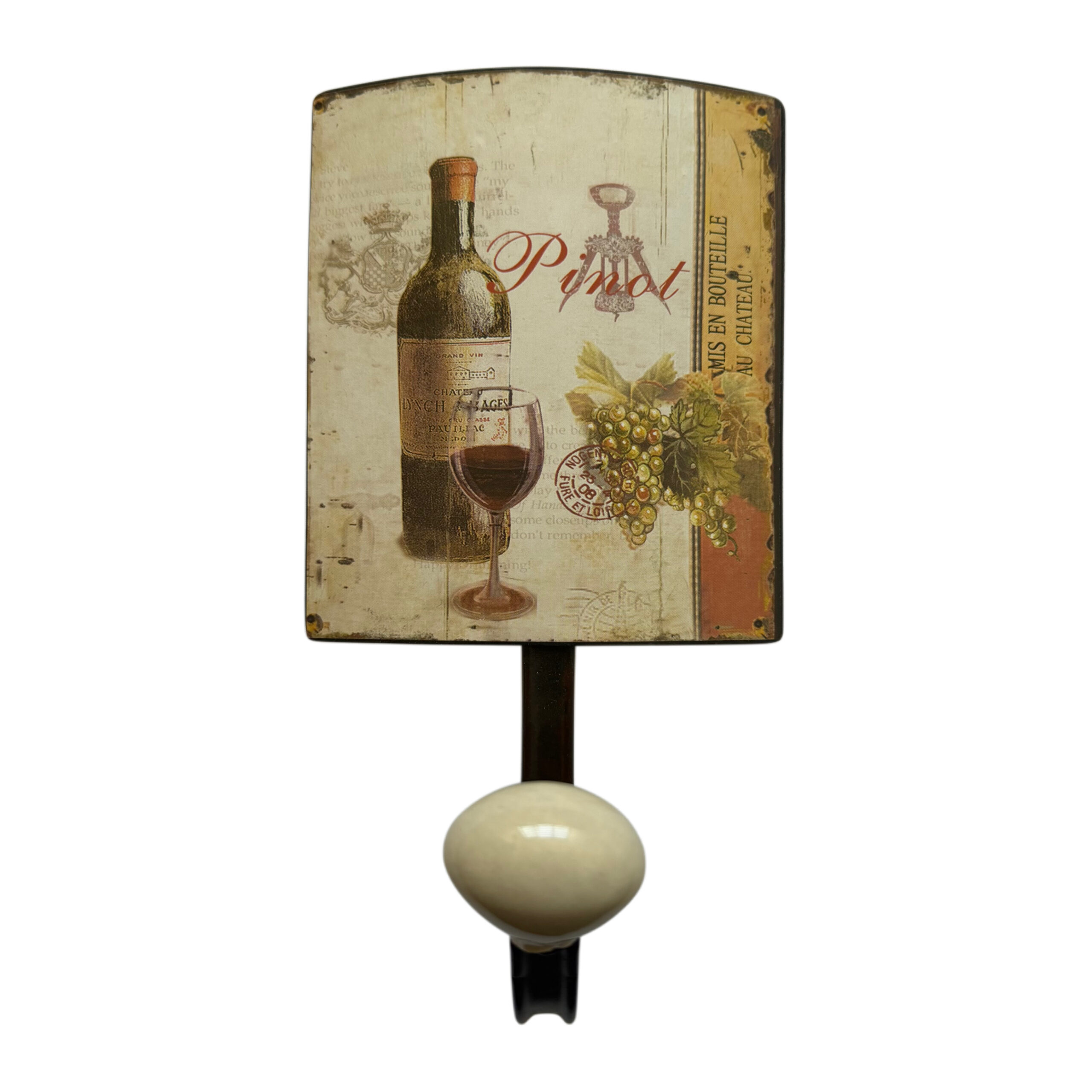 Perchero cuadrado con diseño de botella de vino