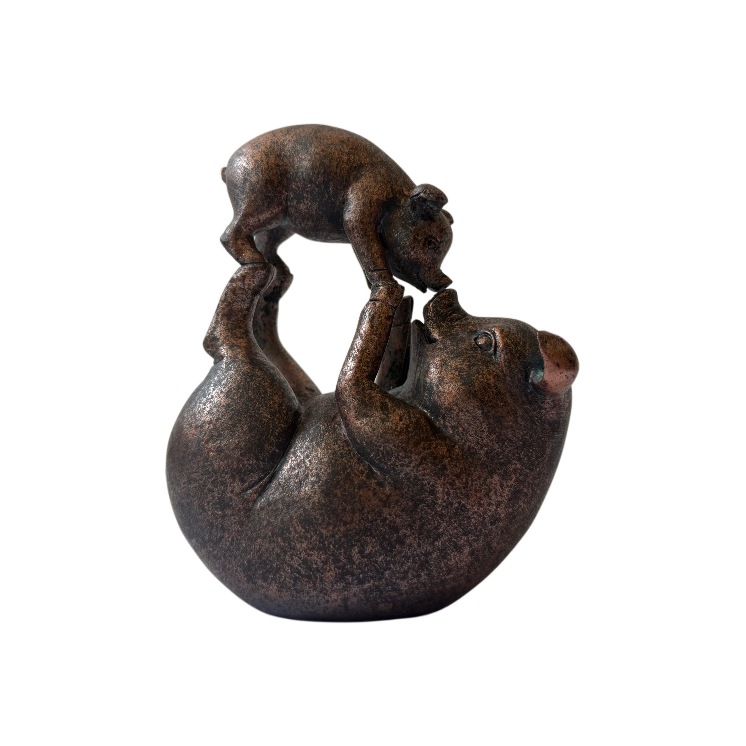 Figura de mamá e hijo cerditos jugando