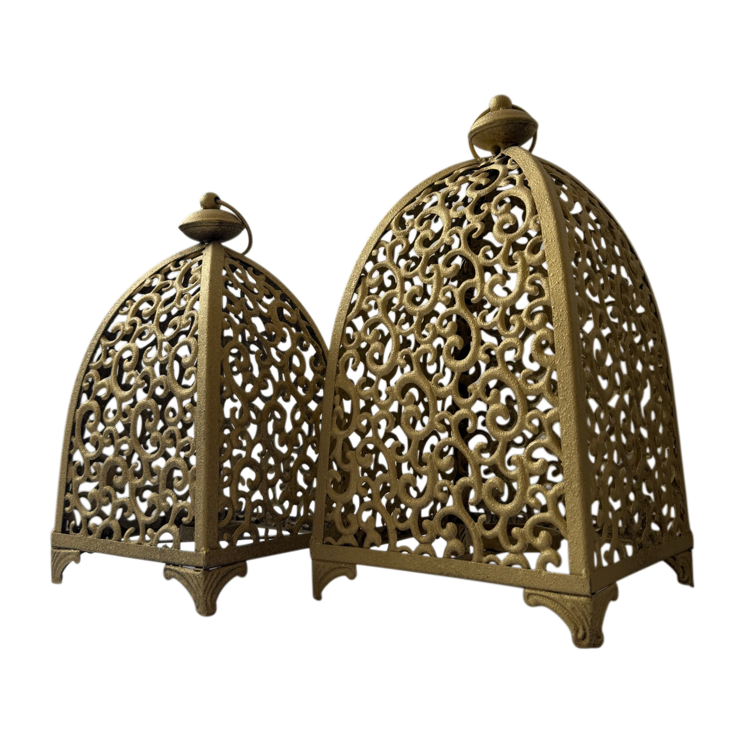 Candelabro con relieves de metal  set/2  color dorado