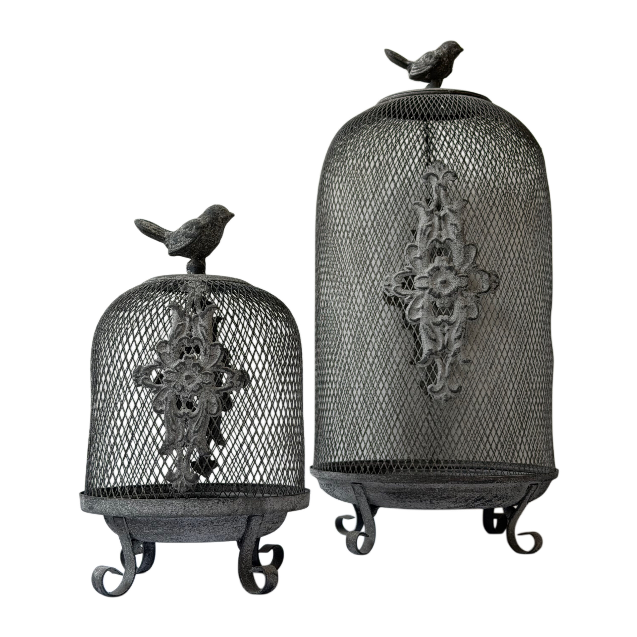 Candelabro de metal set/2  color gris