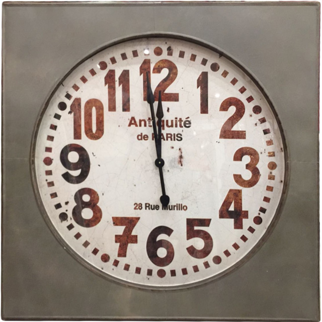 Reloj de pared cuadrado estilo vintage