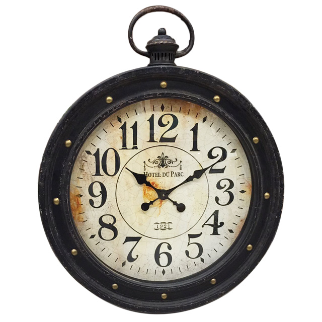 Reloj de pared negro estilo vintage