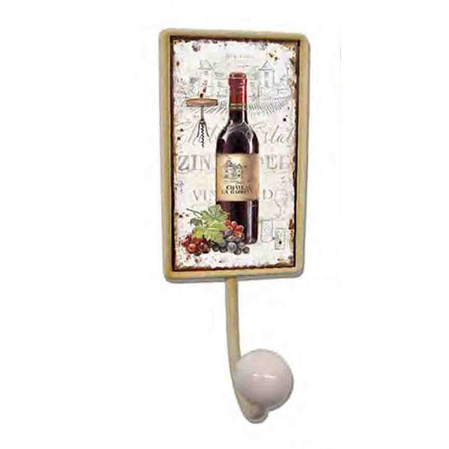 Perchero rectangular con diseño de botella de vino