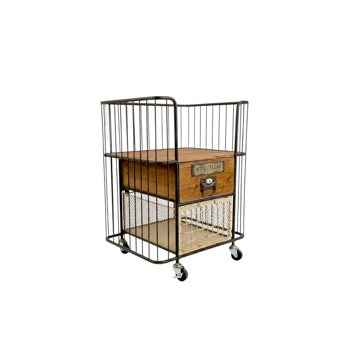 Carrito de metal con cajonera