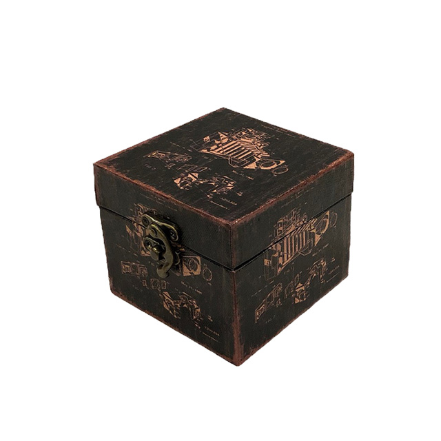 Caja de madera con diseño de video grabadora antigua color negro