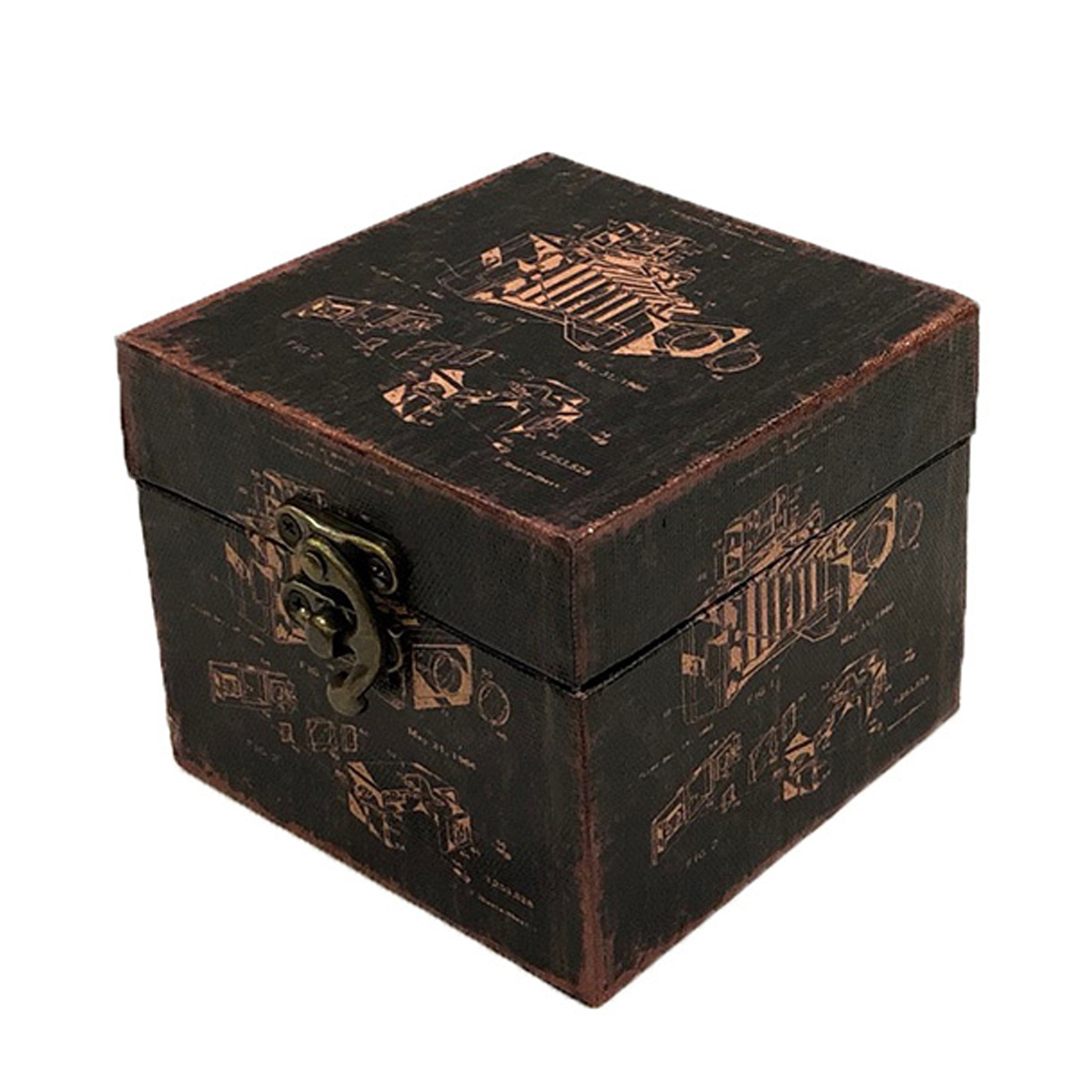 Caja de madera con diseño de video grabadora antigua color negro