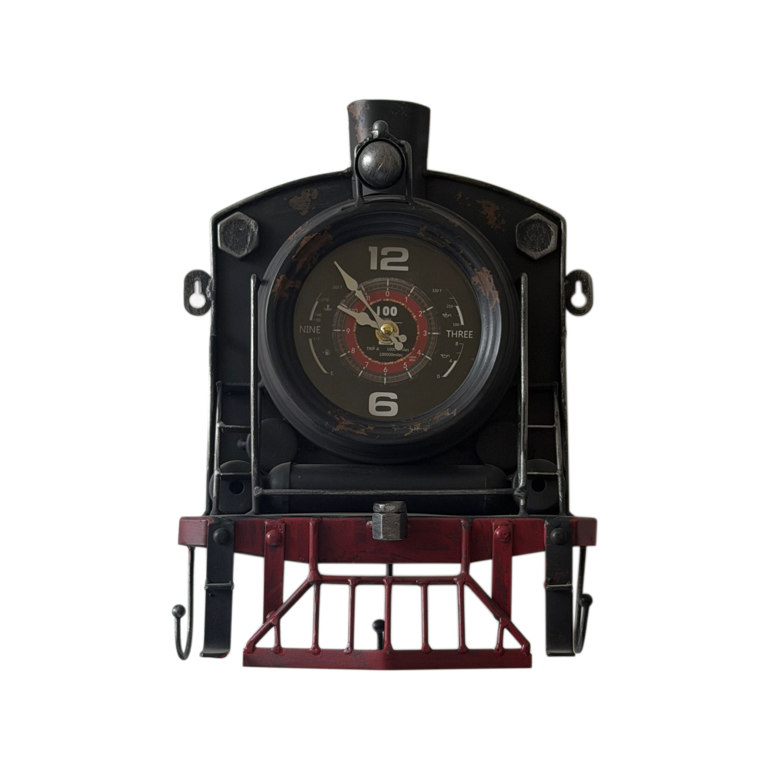 Reloj de pared con diseño de tren