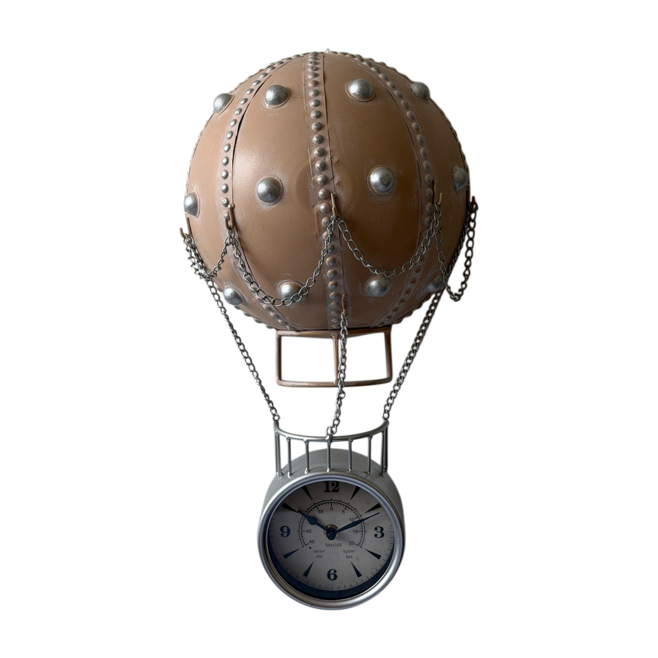 Reloj de pared con diseño de globo terráqueo rosa