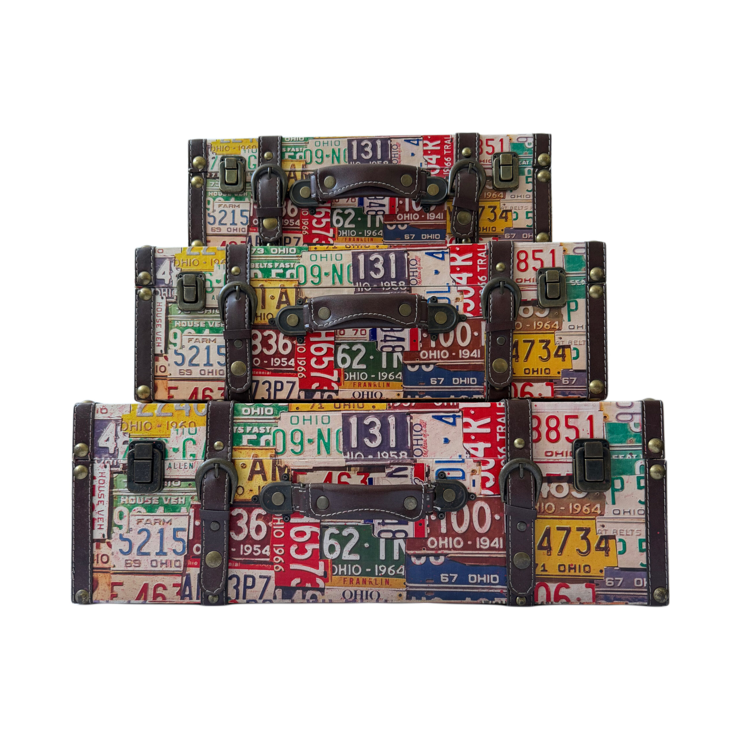 Juego de maletínes con diseño de placas set/3