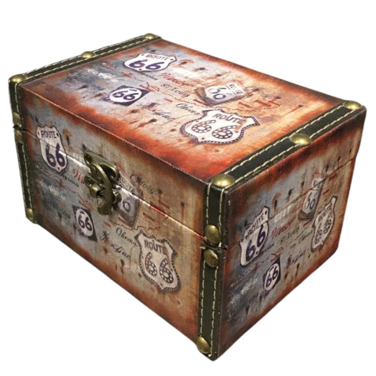 Caja decorativa con diseño de ruta 66