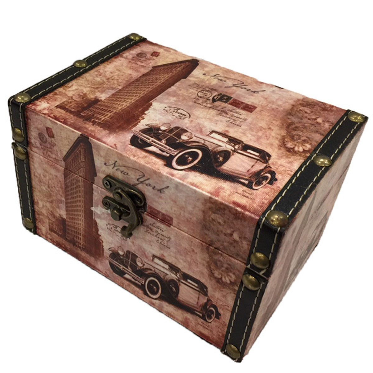Caja decorativa con diseño de London con auto