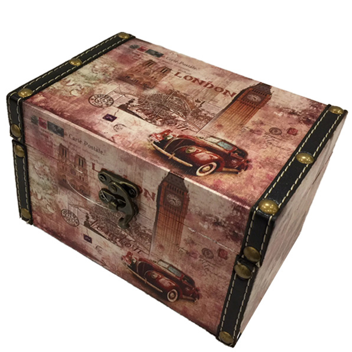 Caja decorativa con diseño de London con auto