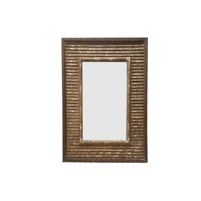 Espejo de pared chico con marco de madera