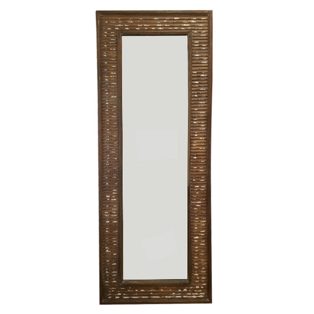 Espejo de pared grande con marco de madera