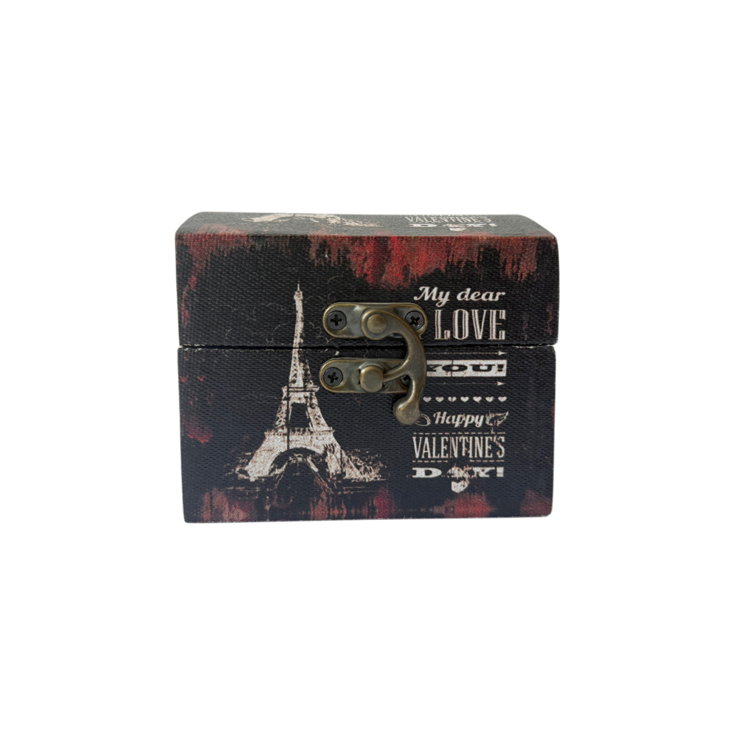 Caja de madera con diseño de París color negro
