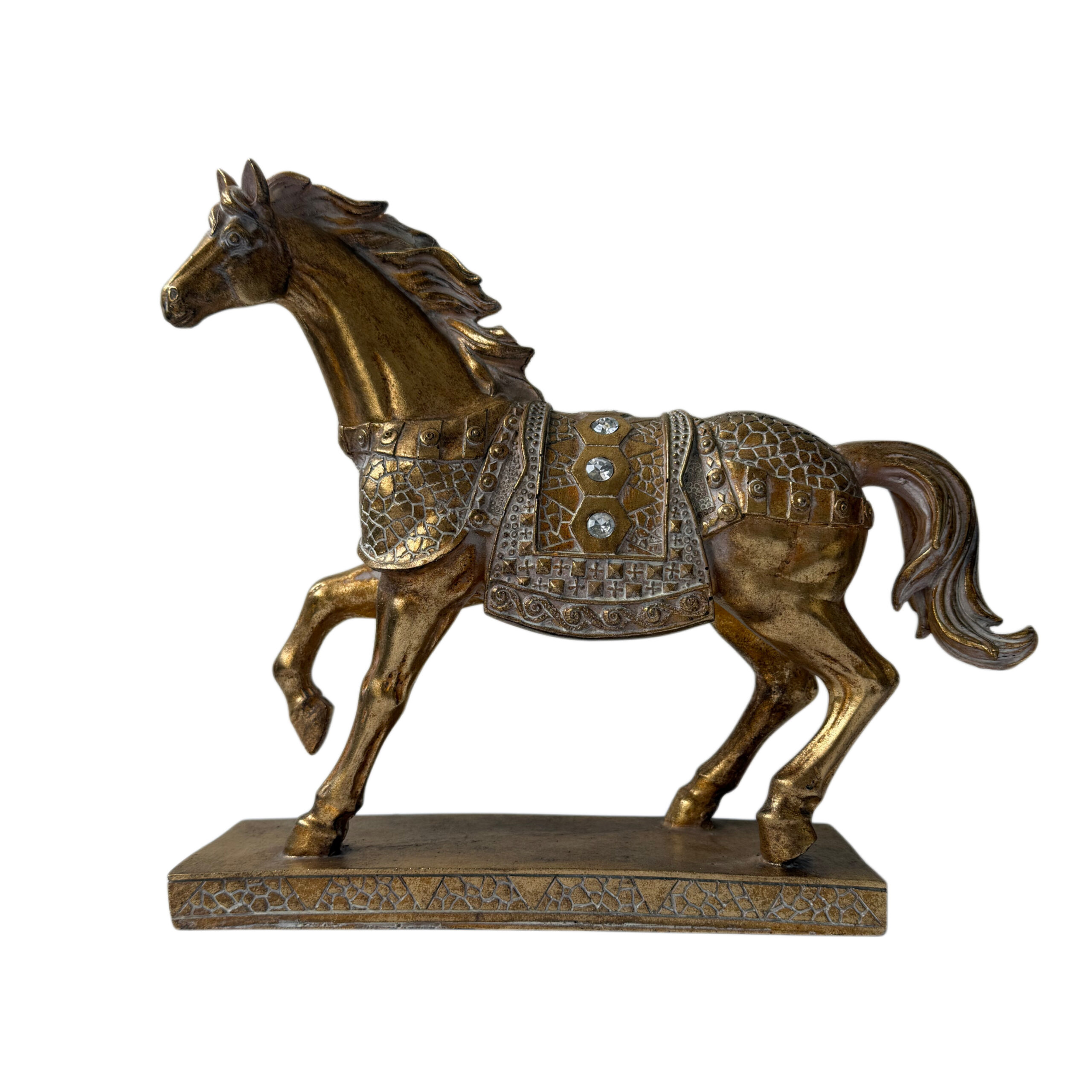 Figura decorativa de caballo con pedrería
