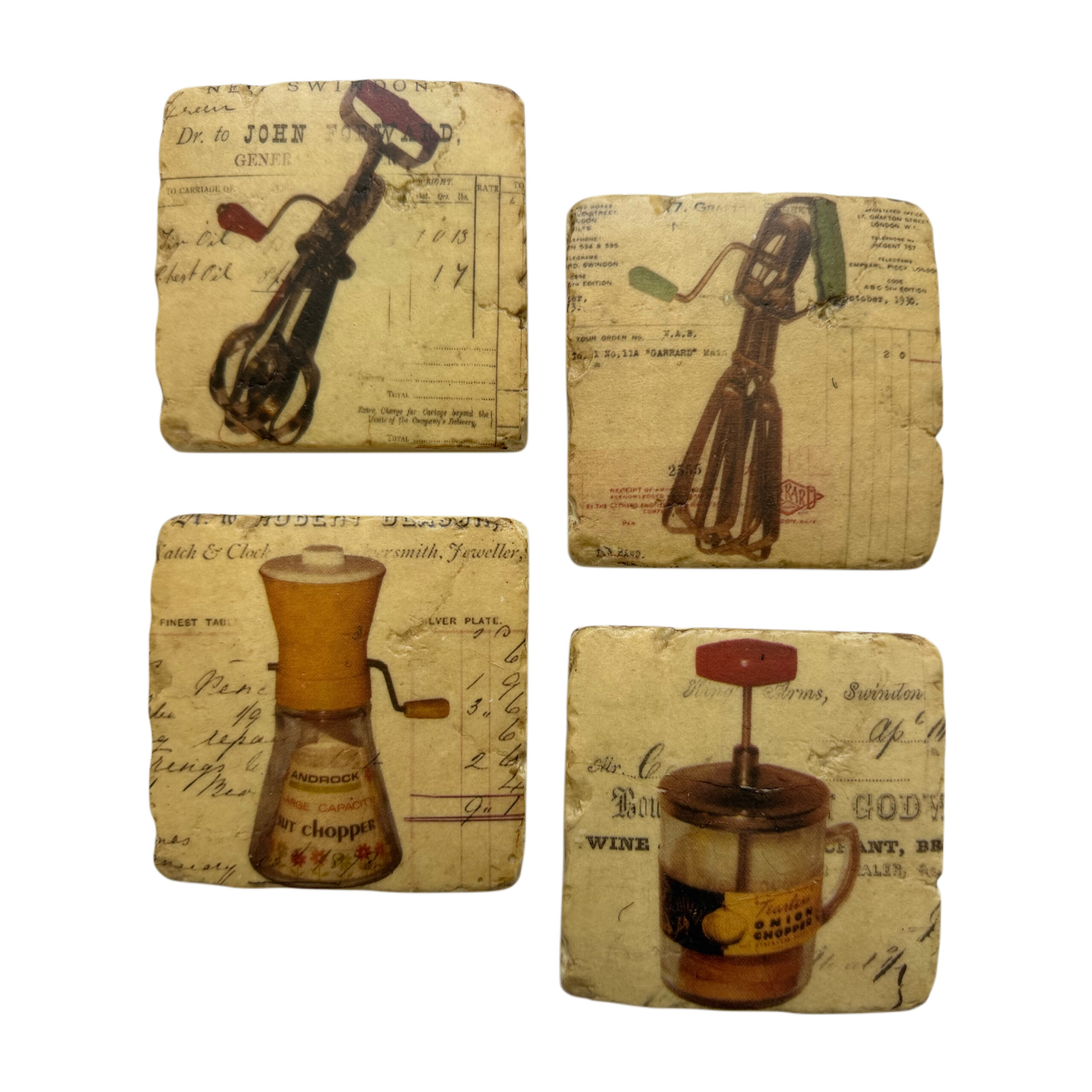 Posavasos con diseño de accesorios de cocina