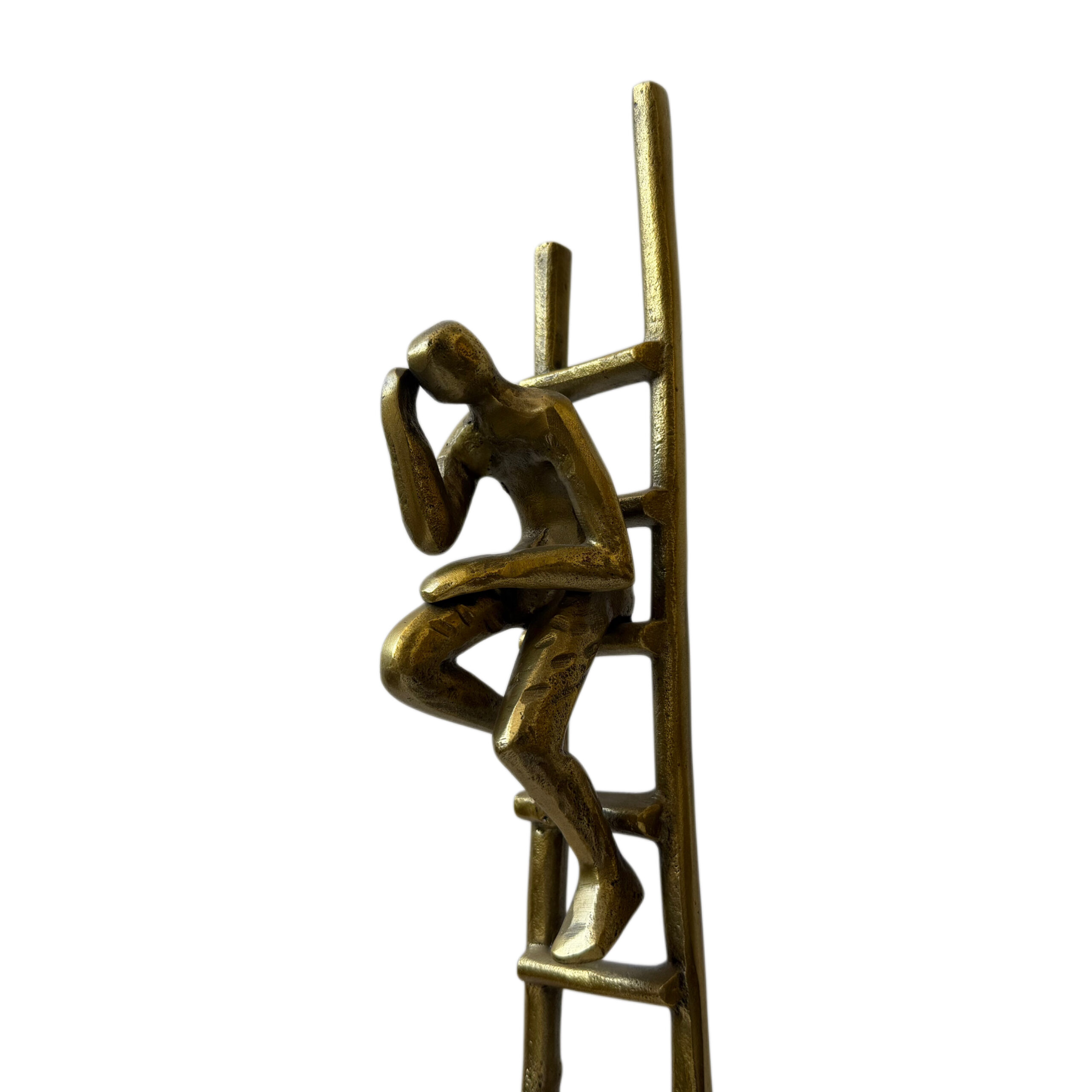 Escultura de persona pensando sobre escalera - Imagen 3