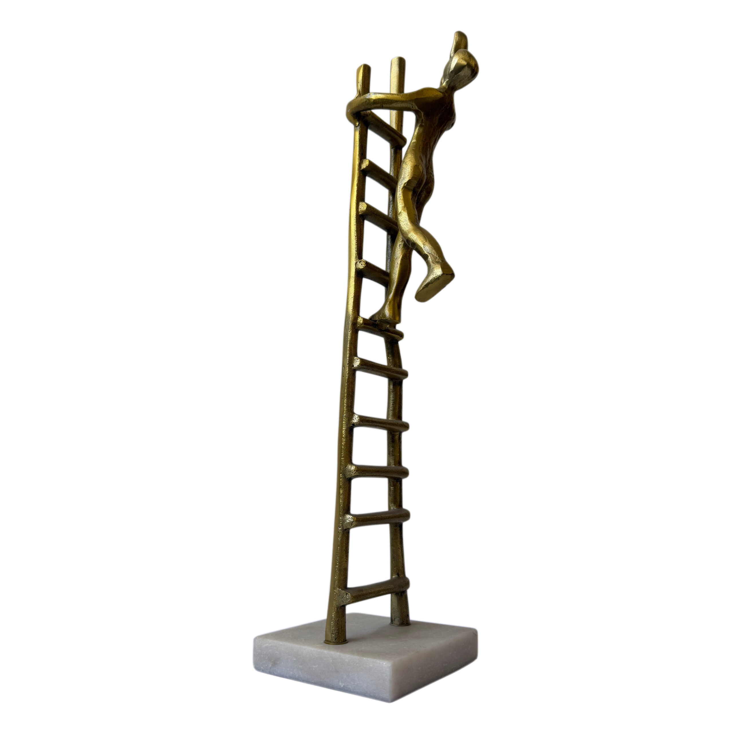 Escultura de persona subiendo escalera - Imagen 3
