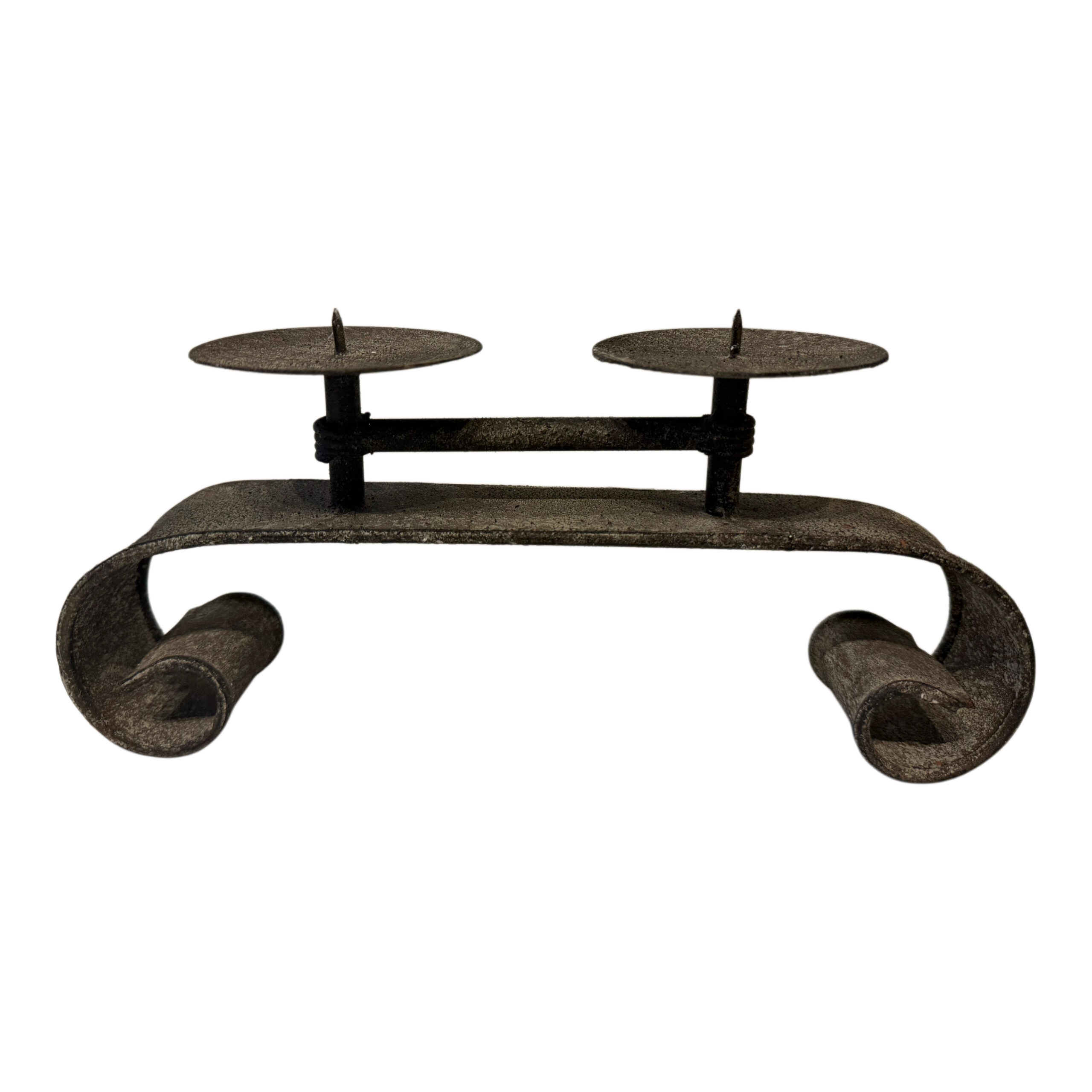 Candelabro de metal para dos velas