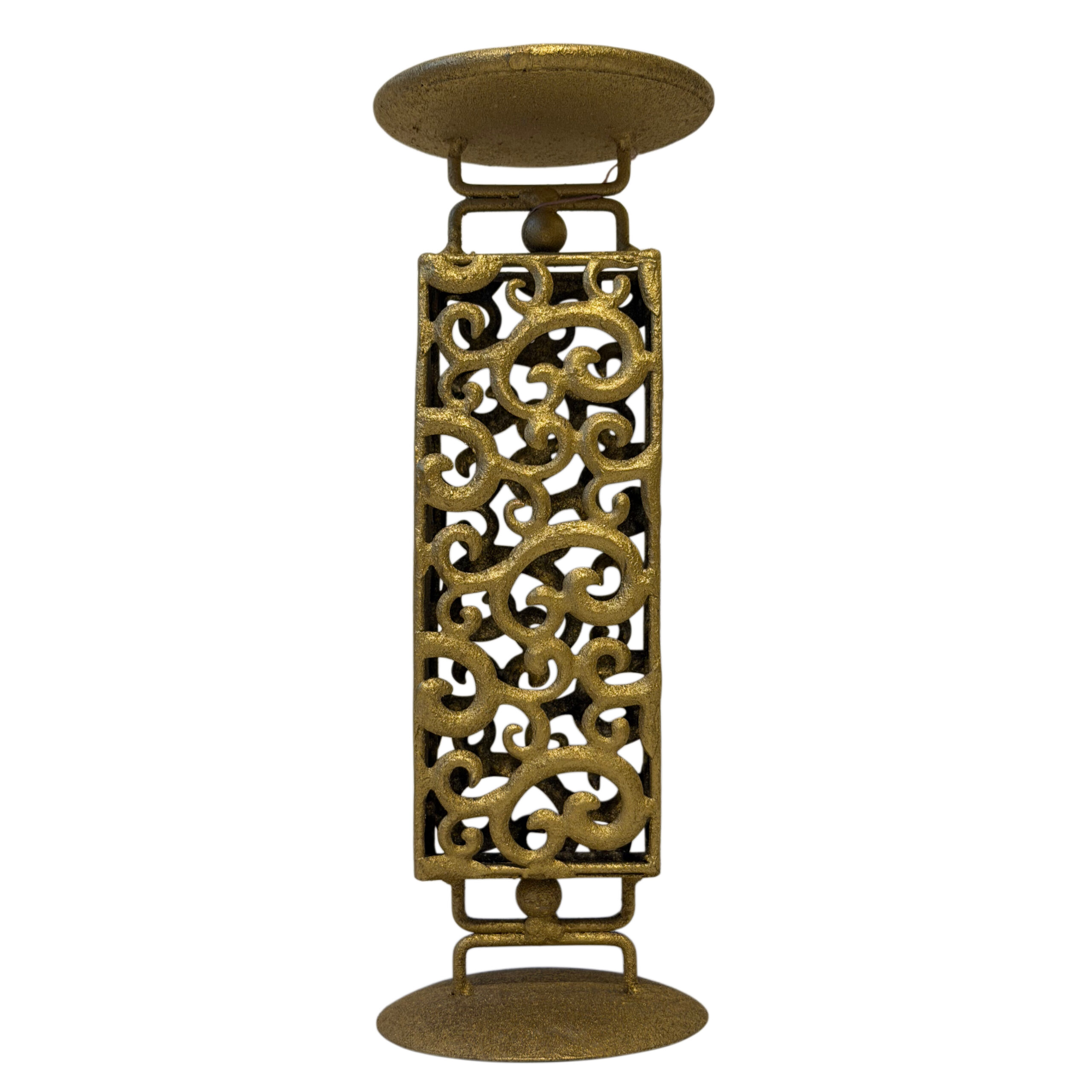 Candelabro de metal color dorado