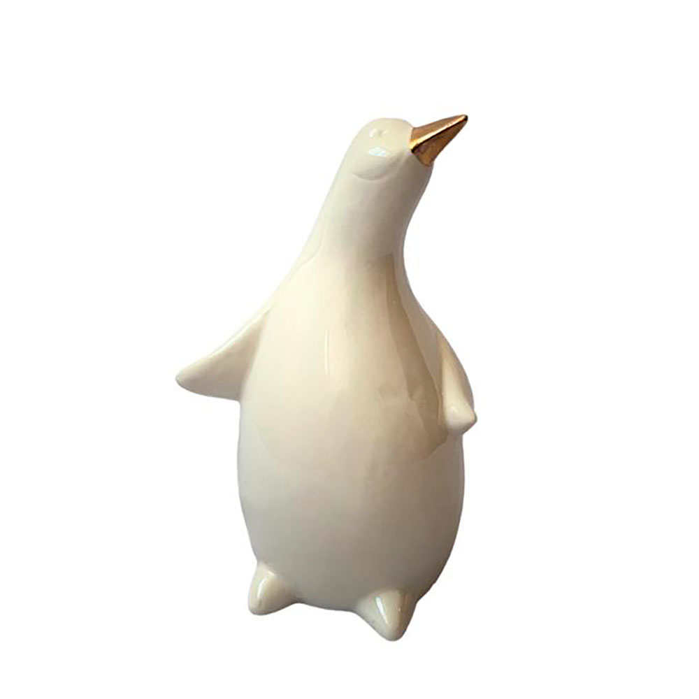 Figura de pingüino de cerámica